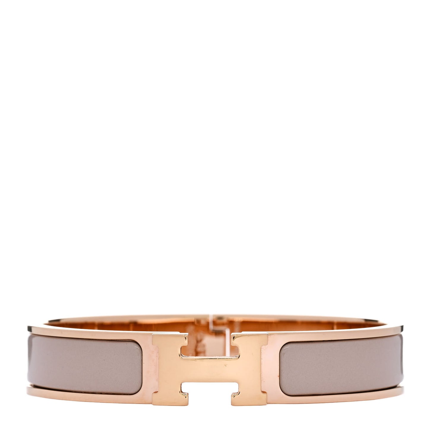 Enamel Narrow Clic Clac H Bracelet GM Beige Rose