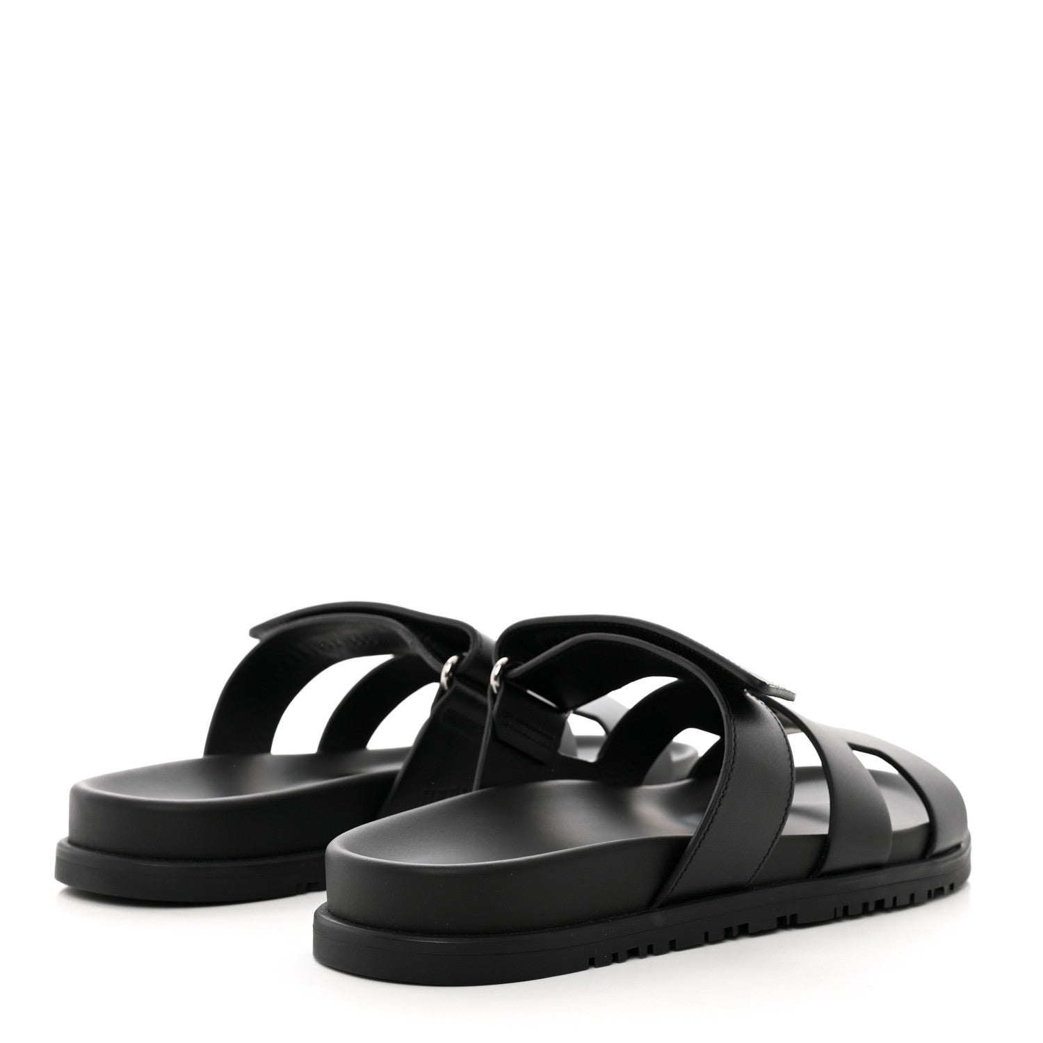 Hermes Calfskin Womens Chypre Sandals 38.5 Black 4 of 9