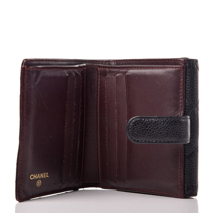 Chanel Caviar Quilted Compact French Flap Wallet Black 4 of 10