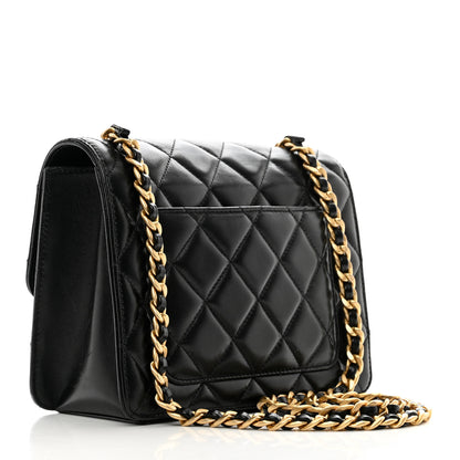 Chanel Shiny Lambskin Quilted Mini Flap Black 3 of 11