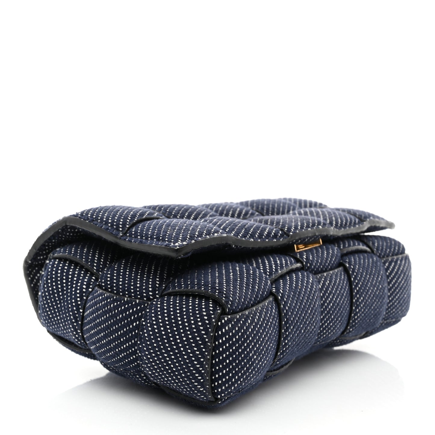 Denim Maxi Intrecciato Padded Cassette High Frequency Crossbody Bag Indigo