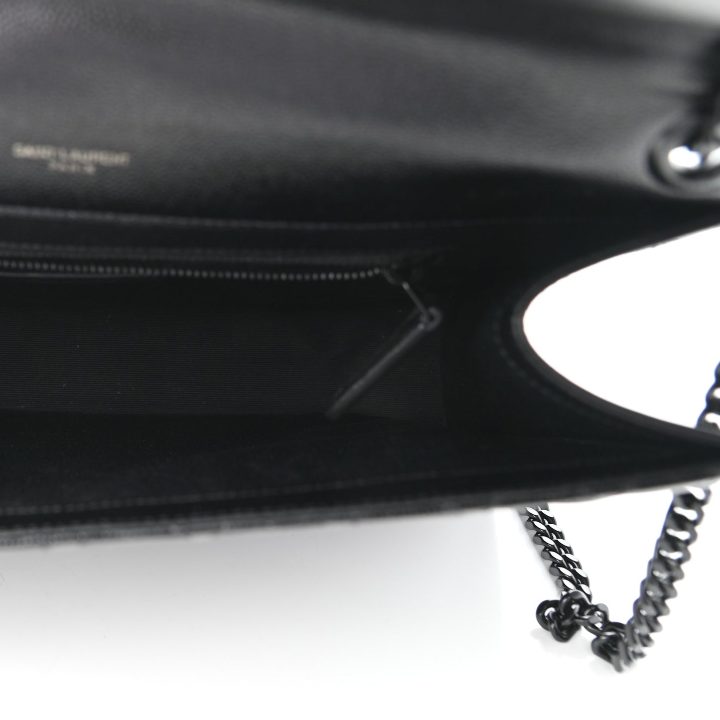 Grain De Poudre Textured Mixed Matelasse Large Triquilt Monogram Monochrome Satchel Black