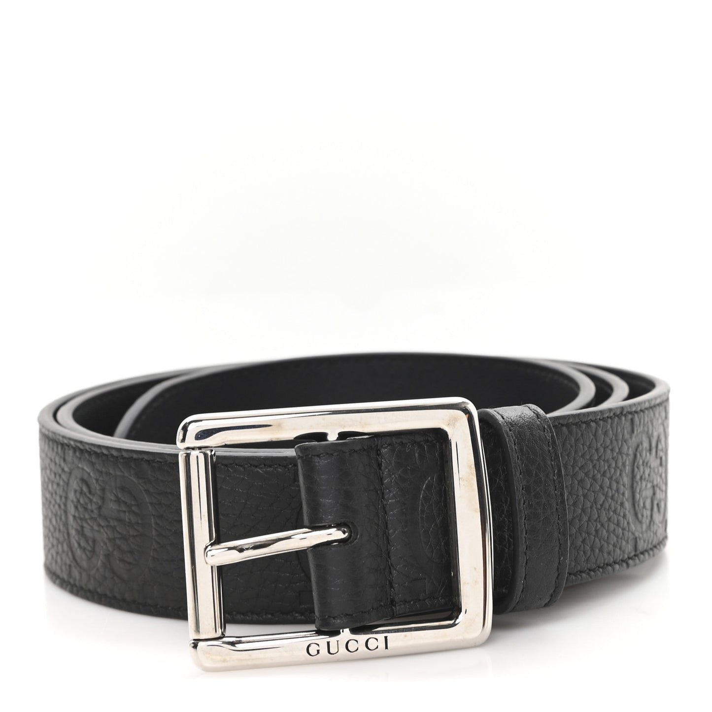 Piuma Calfskin Jumbo GG Embossed 35mm Belt 95 38 Black