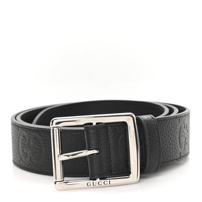 Gucci Piuma Calfskin Jumbo GG Embossed 35mm Belt 95 38 Black 1 of 4