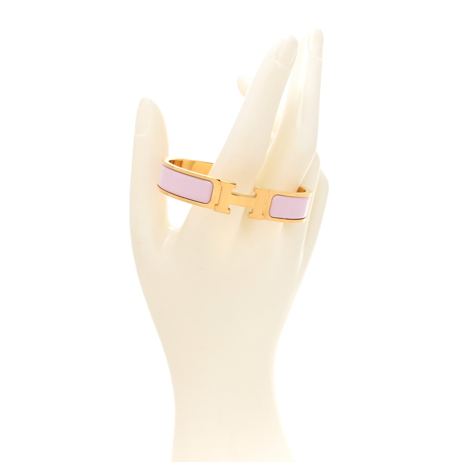 Hermes Enamel Narrow Clic Clac H Bracelet PM Rose Dragee 2 of 5