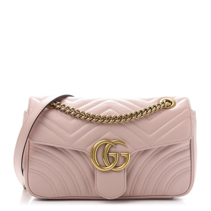 Gucci Calfskin Matelasse Small GG Marmont Shoulder Bag Perfect Pink 2 of 12