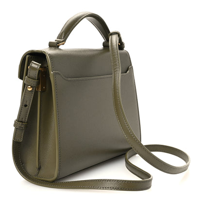 Saint Laurent Grain de Poudre Mini Classic Monogram Cassandra Top Handle Olive 3 of 10
