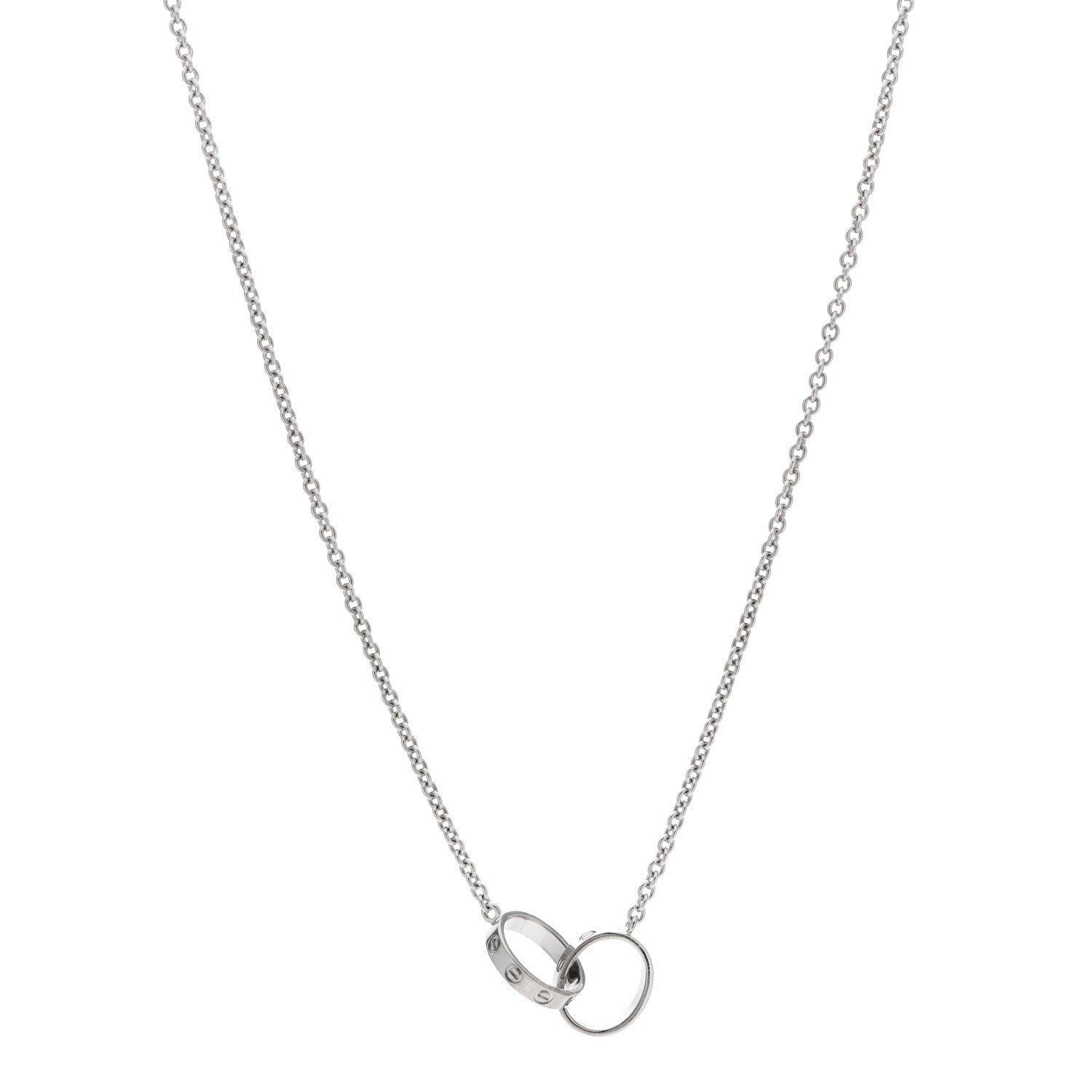 Cartier 18K White Gold Interlocking LOVE Necklace 1 of 5