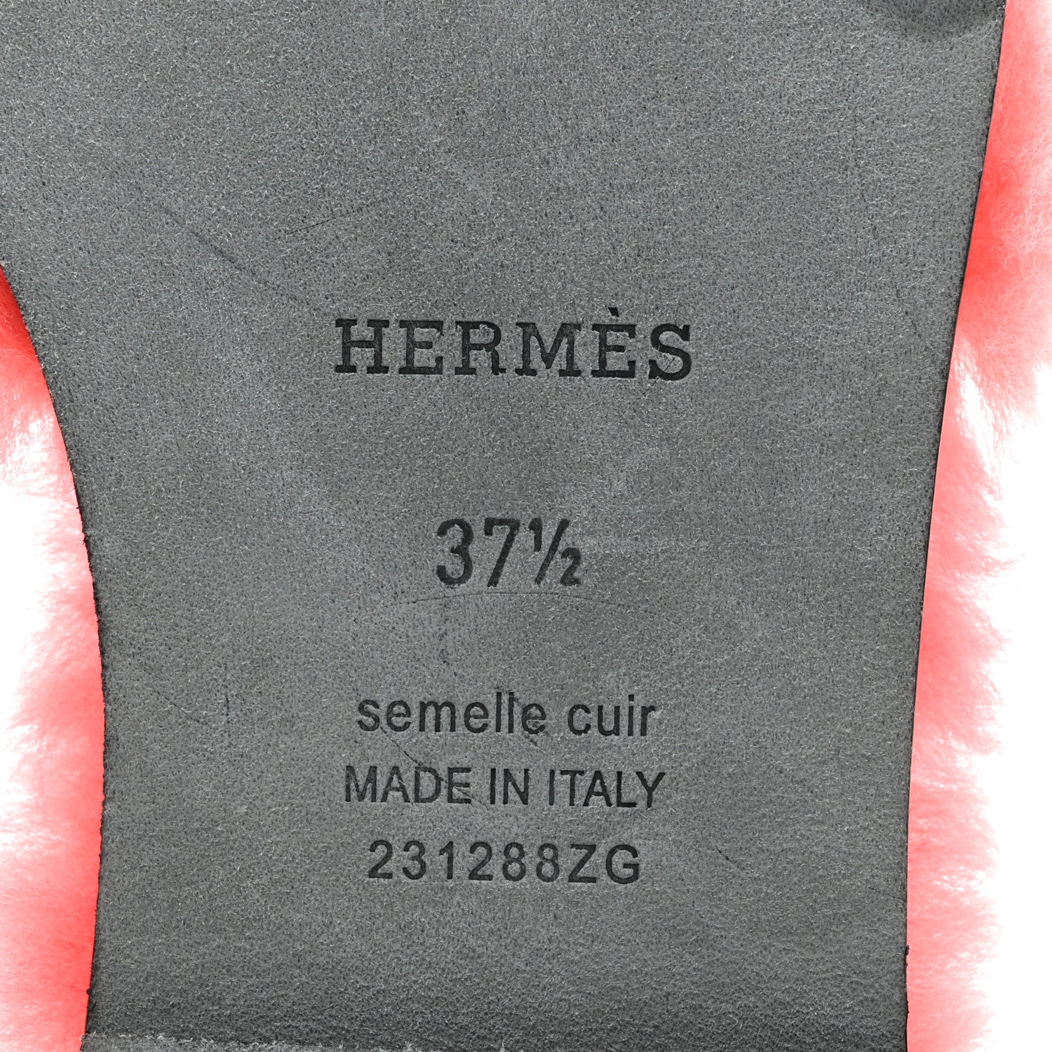 Hermes Woolskin Oran Sandals 37.5 Rose Du Desert 8 of 9