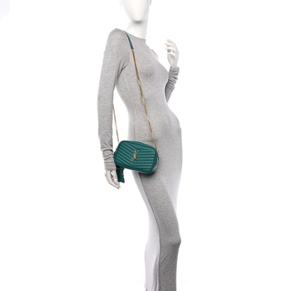 Saint Laurent Grain De Poudre Matelasse Monogram Mini Lou Camera Bag Brilliant Grass 2 of 10
