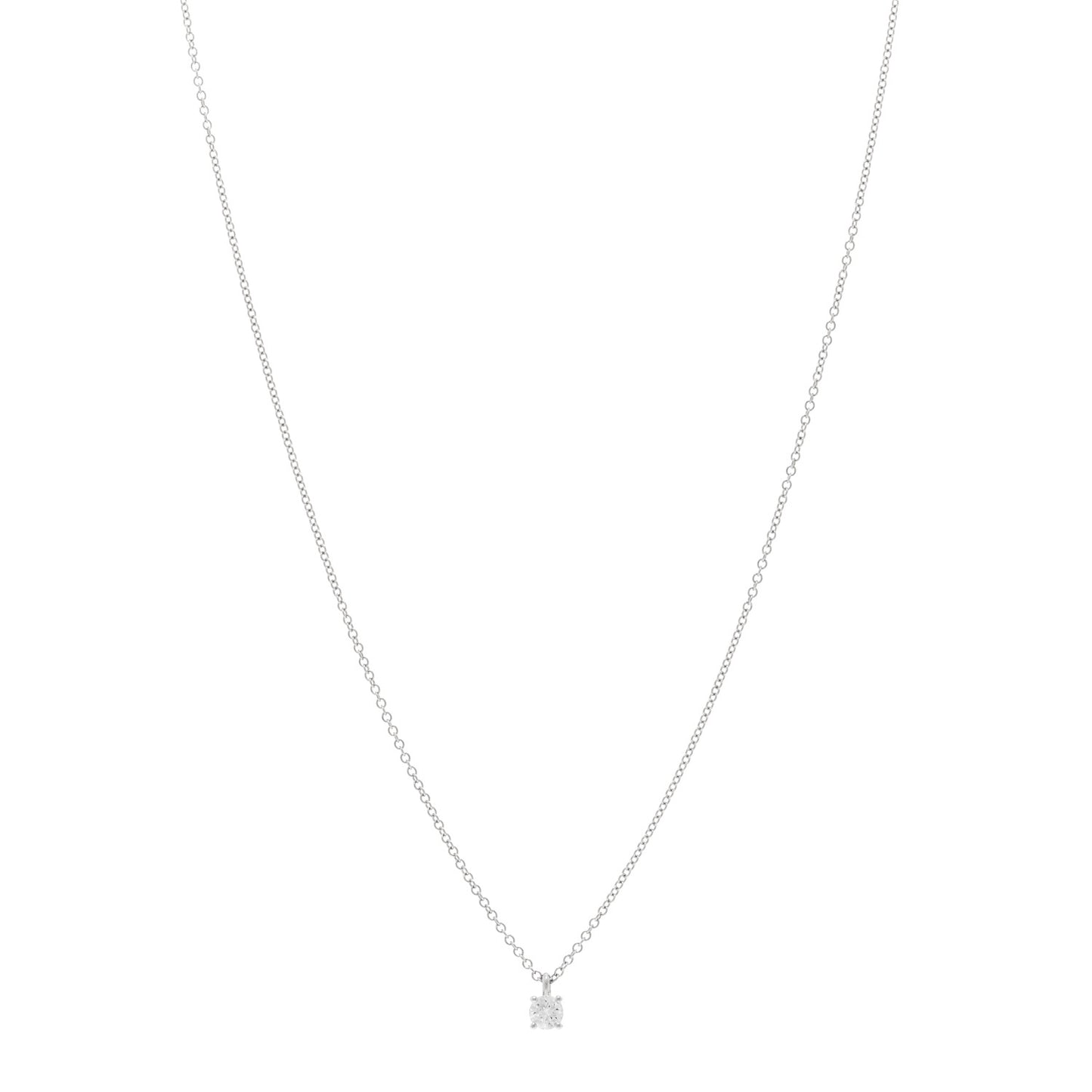 Platinum Diamond .16ct Solitaire Pendant Necklace