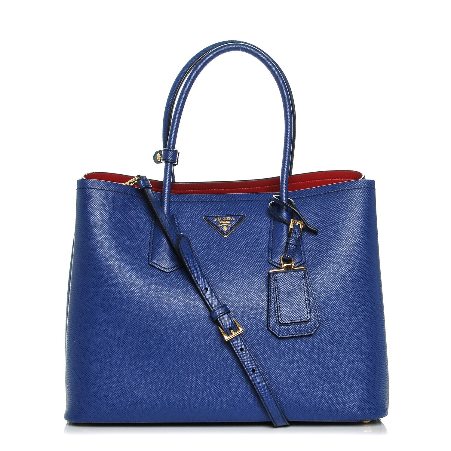 Prada Saffiano Cuir Large Double Bag Inchiostro Fuoco 1 of 6