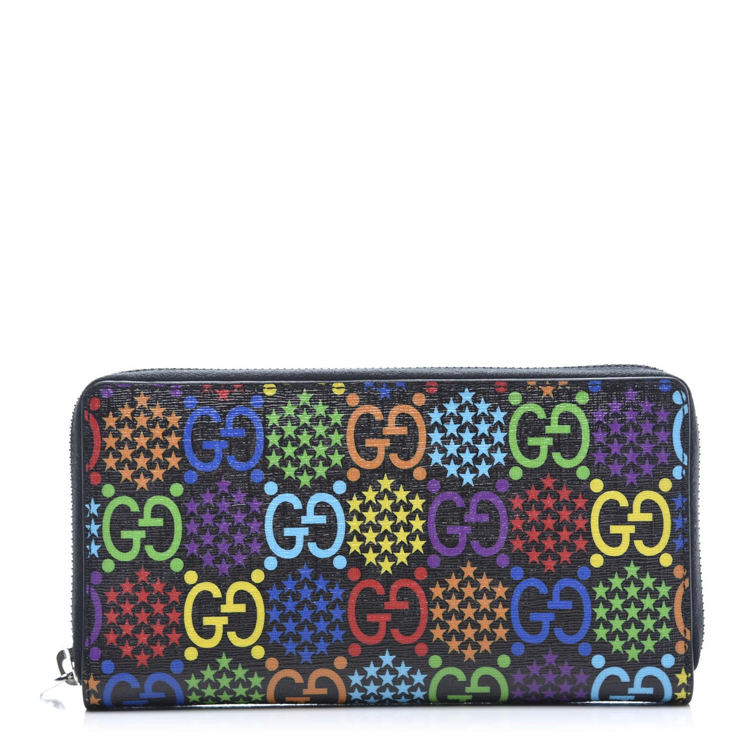 Gucci GG Supreme Monogram Psychedelic Zip Around Wallet Black Multicolor 1 of 8