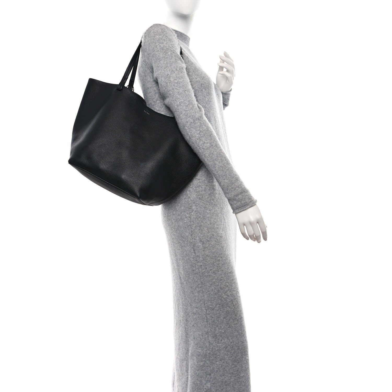 The Row Grained Calfskin Park Tote Three Black 2 of 12