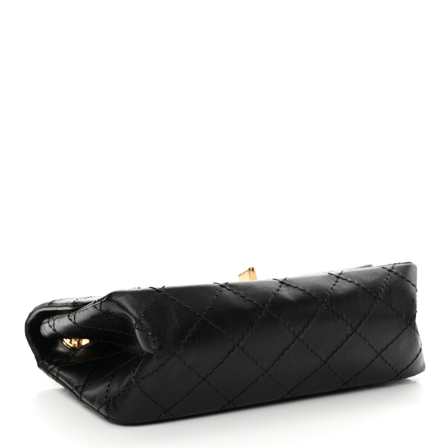 Aged Calfskin Quilted 2.55 Reissue Mini Flap Black