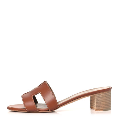 Hermes Calfskin Oasis Sandals 40 Gold 1 of 8