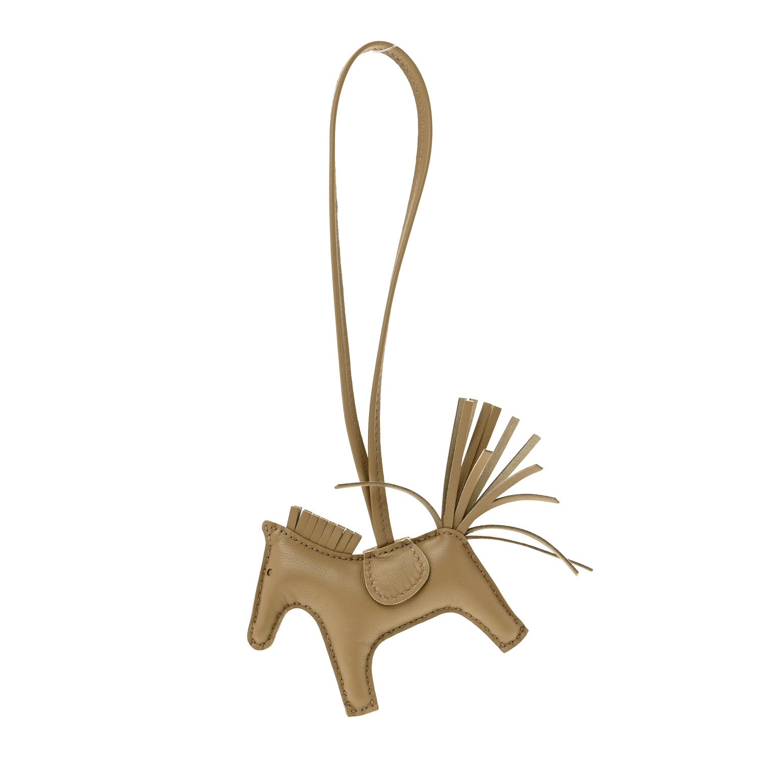 Hermes Milo Lambskin Grigri Rodeo Horse Bag Charm PM Beige Marfa 1 of 4
