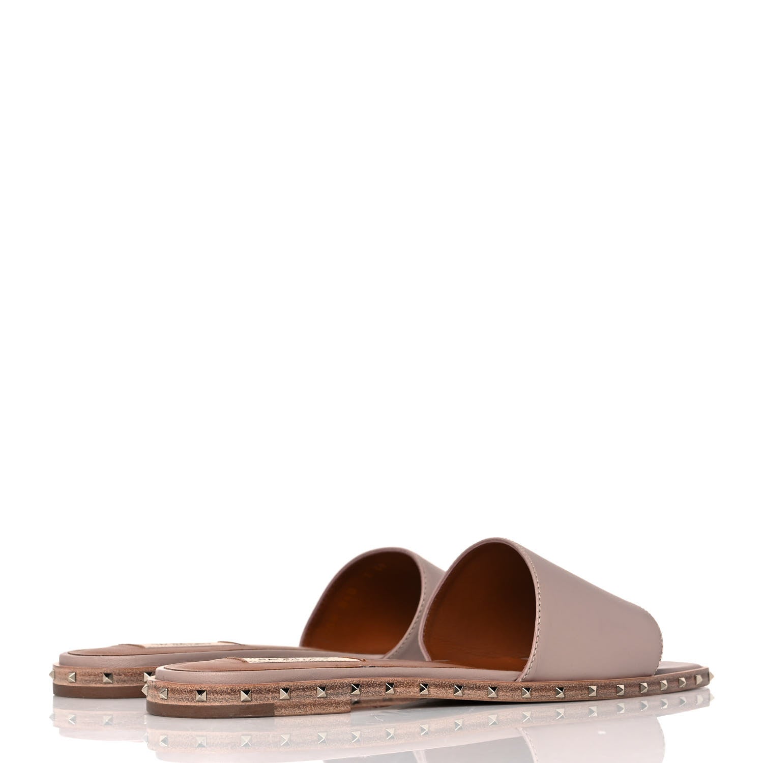 Valentino Garavani Nappa Soul Rockstud Flat Slide Sandals 39 Poudre 4 of 8