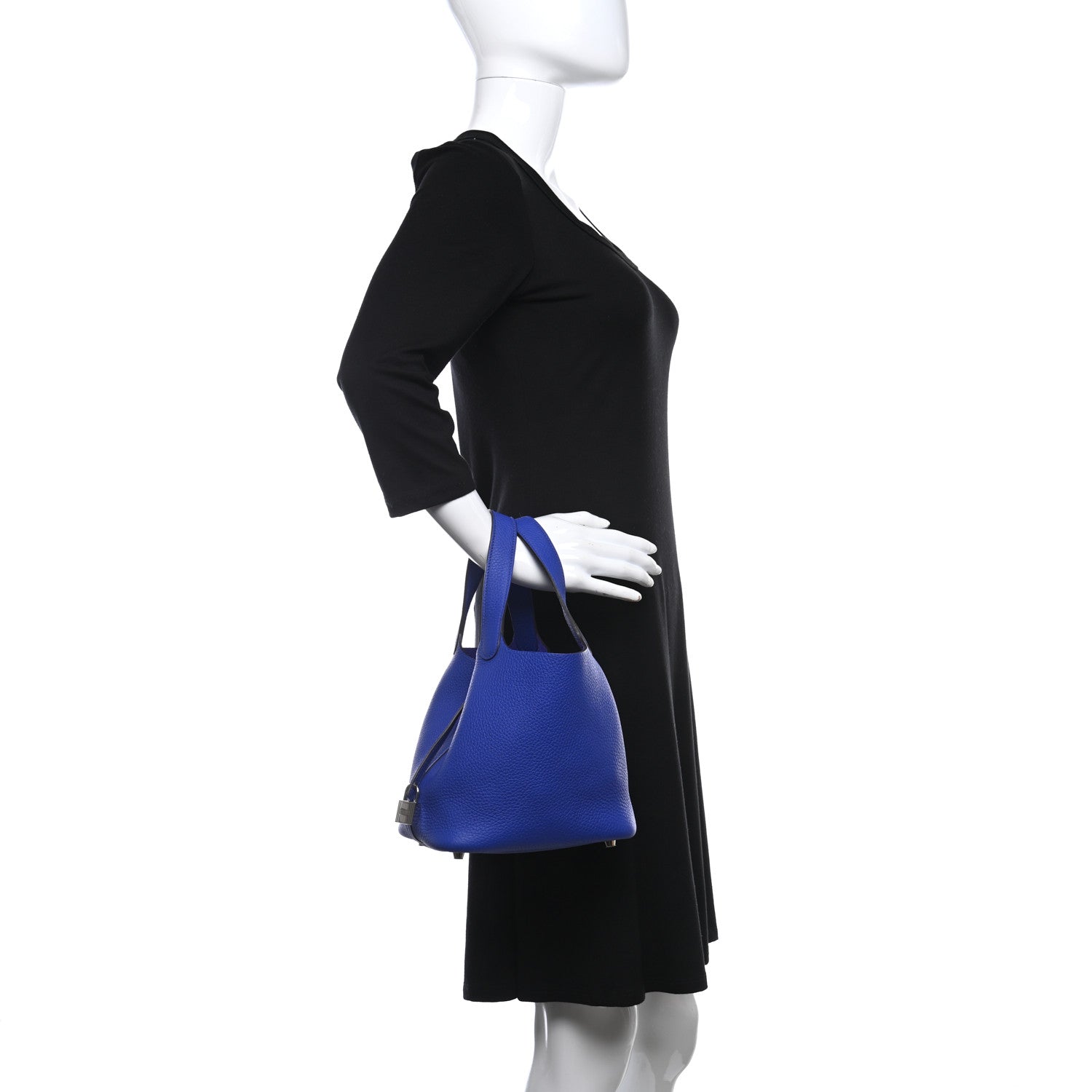 Hermes Taurillon Clemence Picotin Lock 18 PM Bleu Electrique 2 of 9
