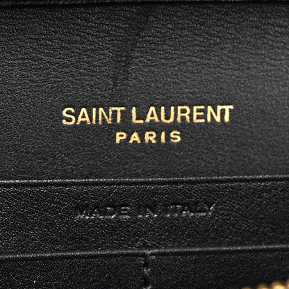 Saint Laurent Calfskin Polka Dot Print Monogram Chain Wallet Black Crema Soft 7 of 12