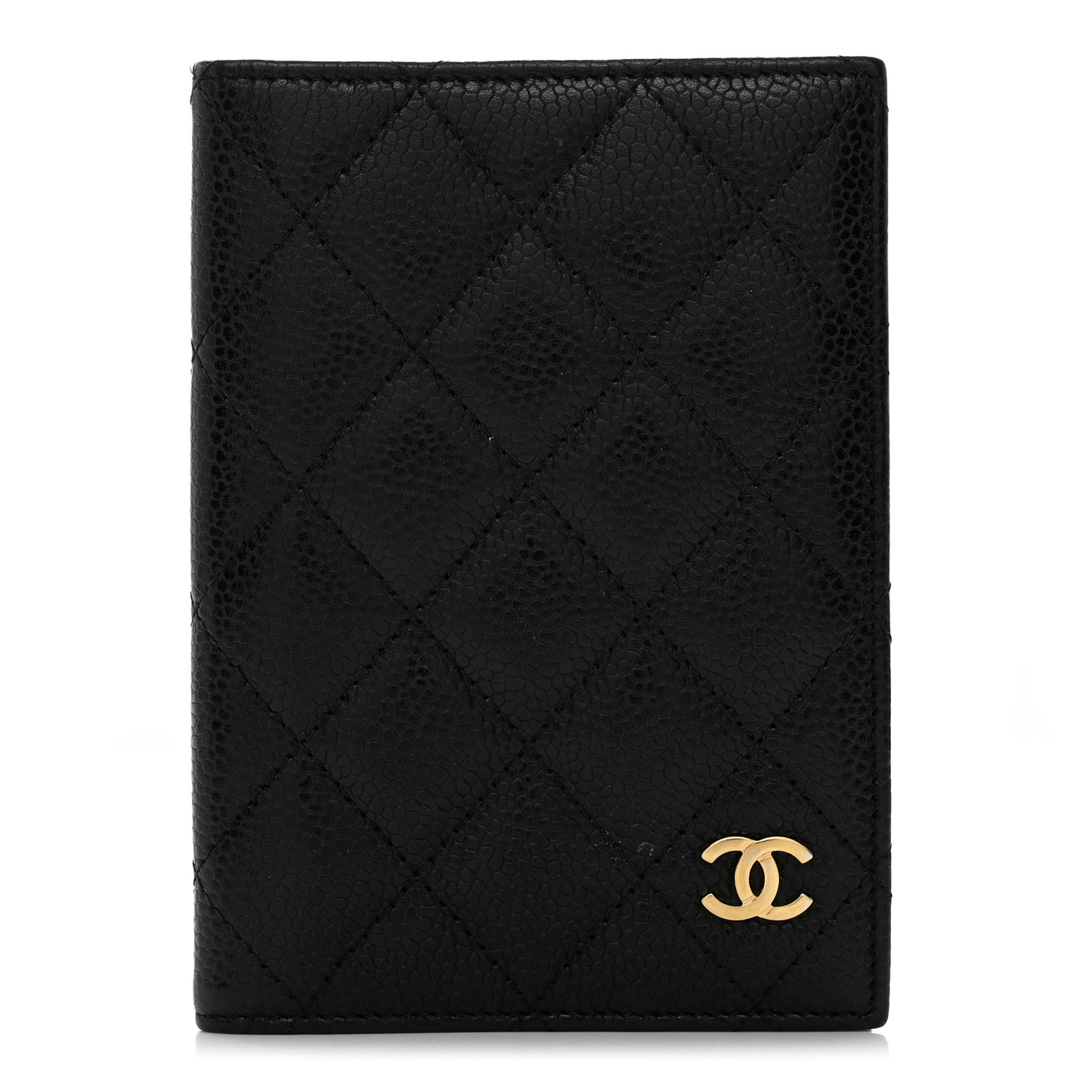Caviar Quilted Passport Holder Black