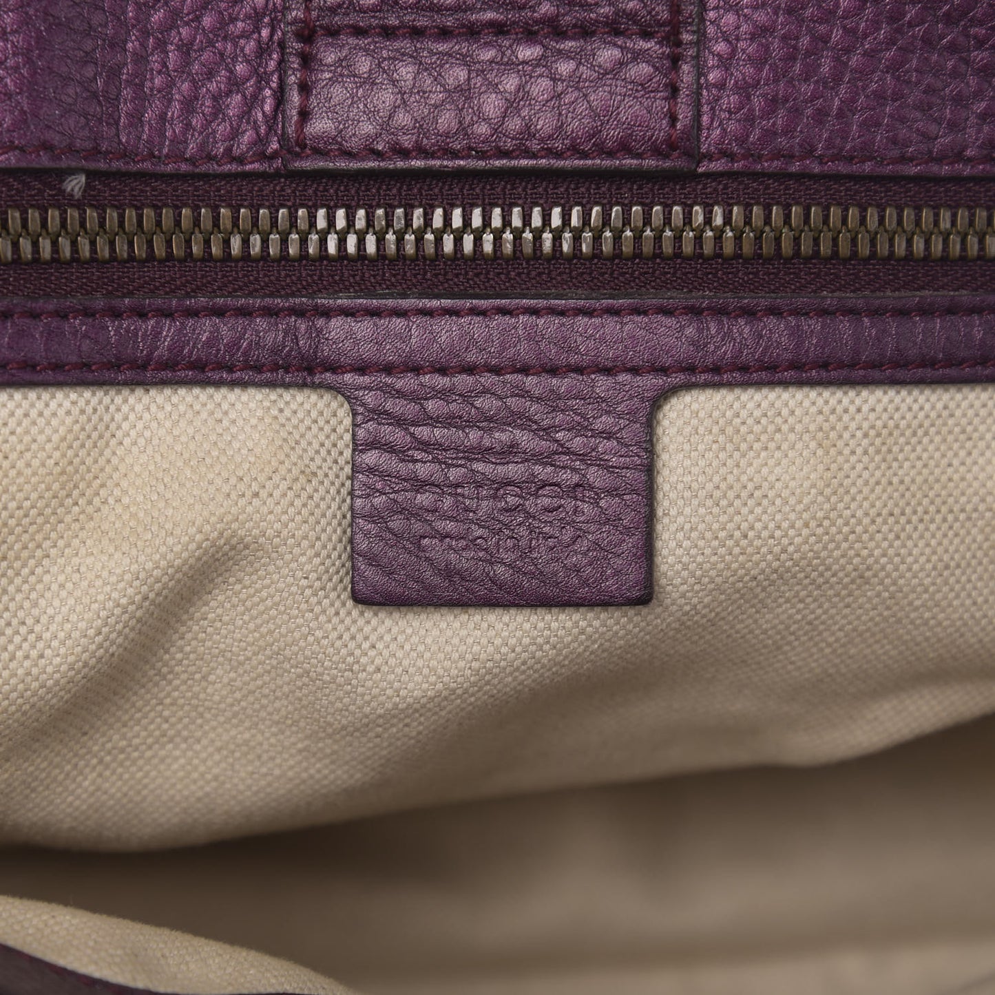 Pebbled Calfskin Medium Bamboo Shopper Tote Purple
