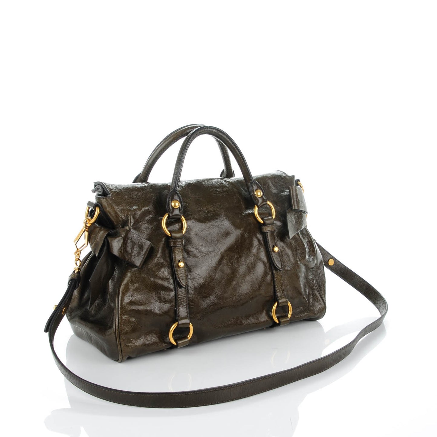 Vitello Lux Medium Bow Bag Militare