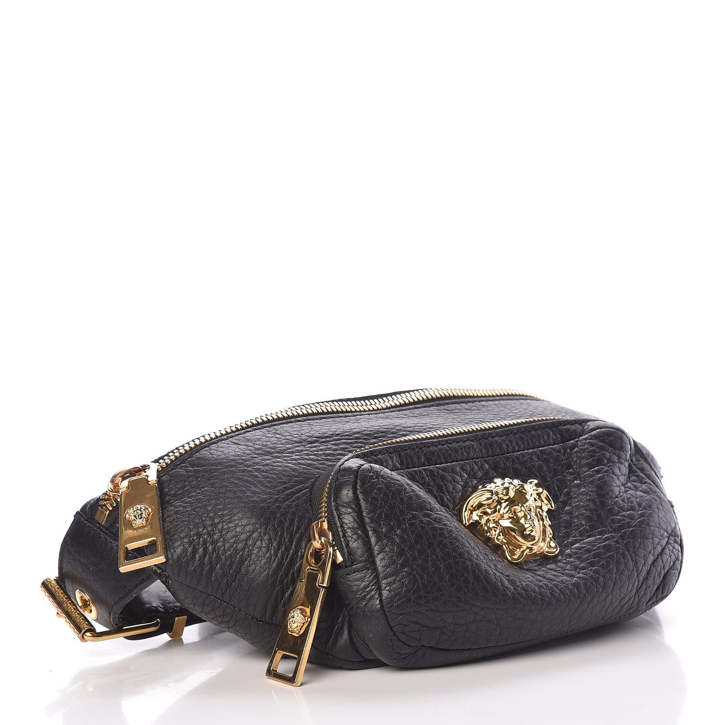 Calfskin Palazzo Medusa Belt Bag Black