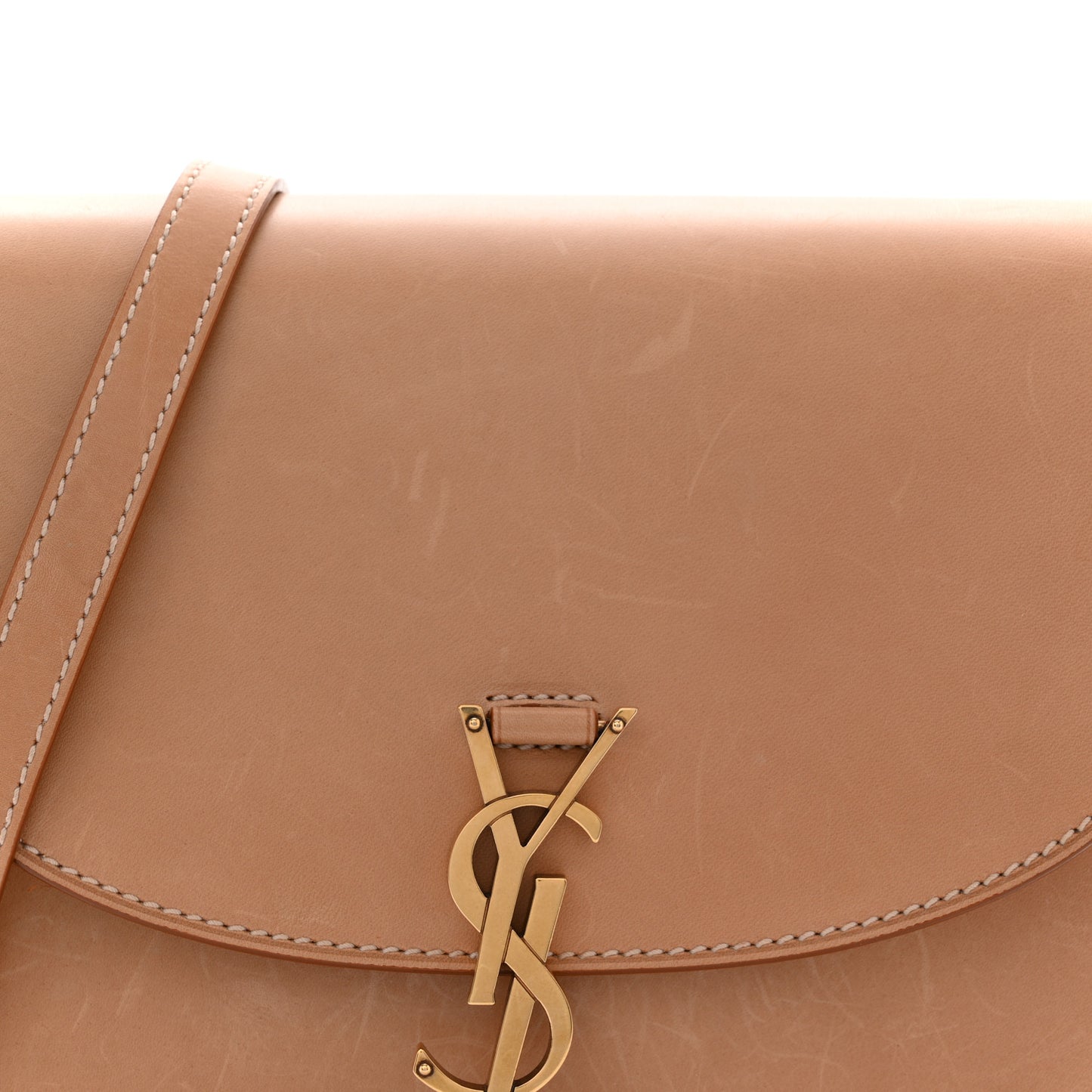 Smooth Vintage Calfskin Monogram Medium Kaia Satchel Gold