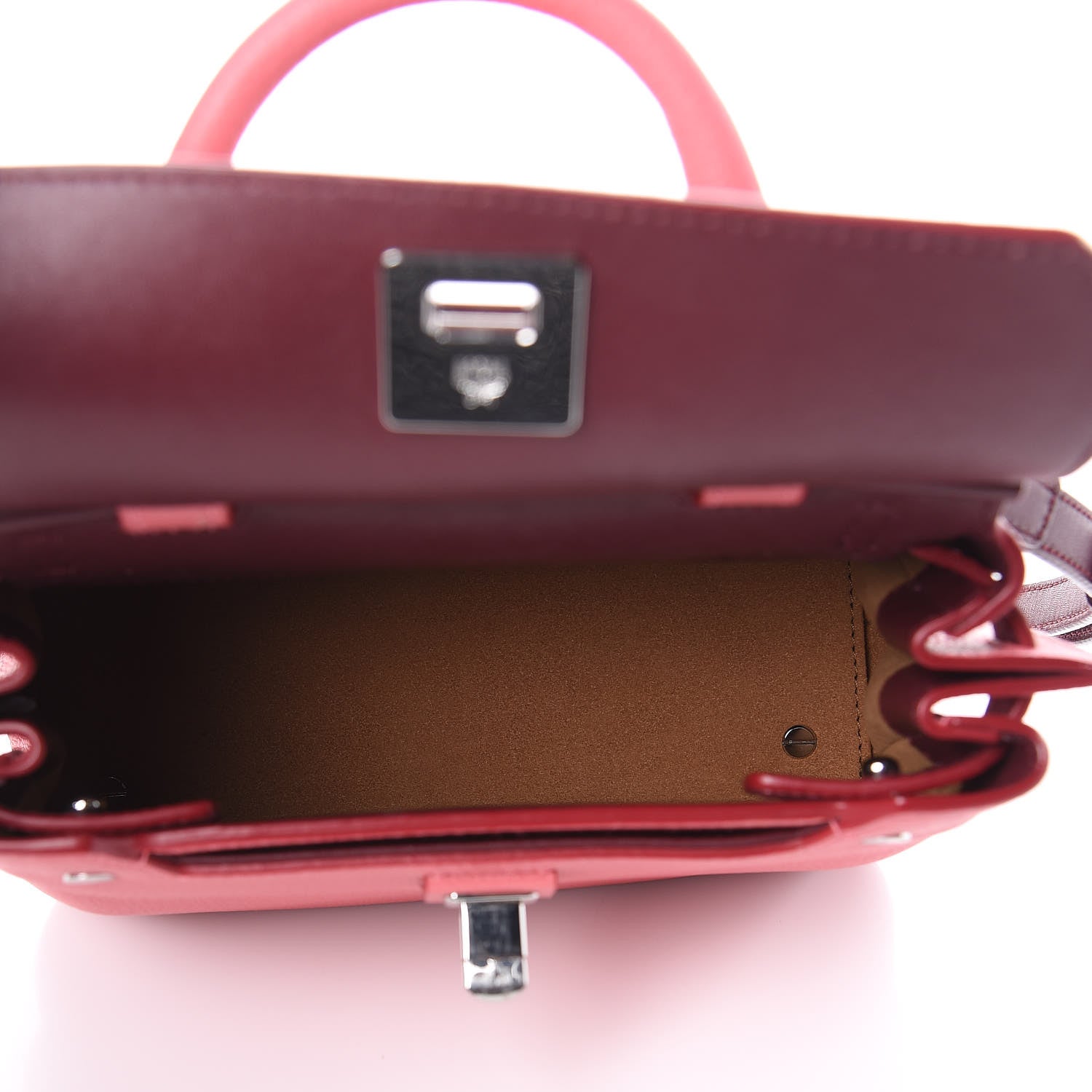 MCM Grained Calfskin Small Milla Crossbody Marigold Orange Burgundy 5 of 8