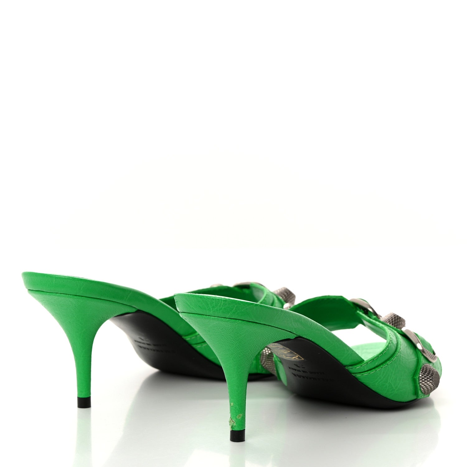 Balenciaga Agneau Arena Cagole 50mm Slide Sandals 36 Vivd Green 4 of 10