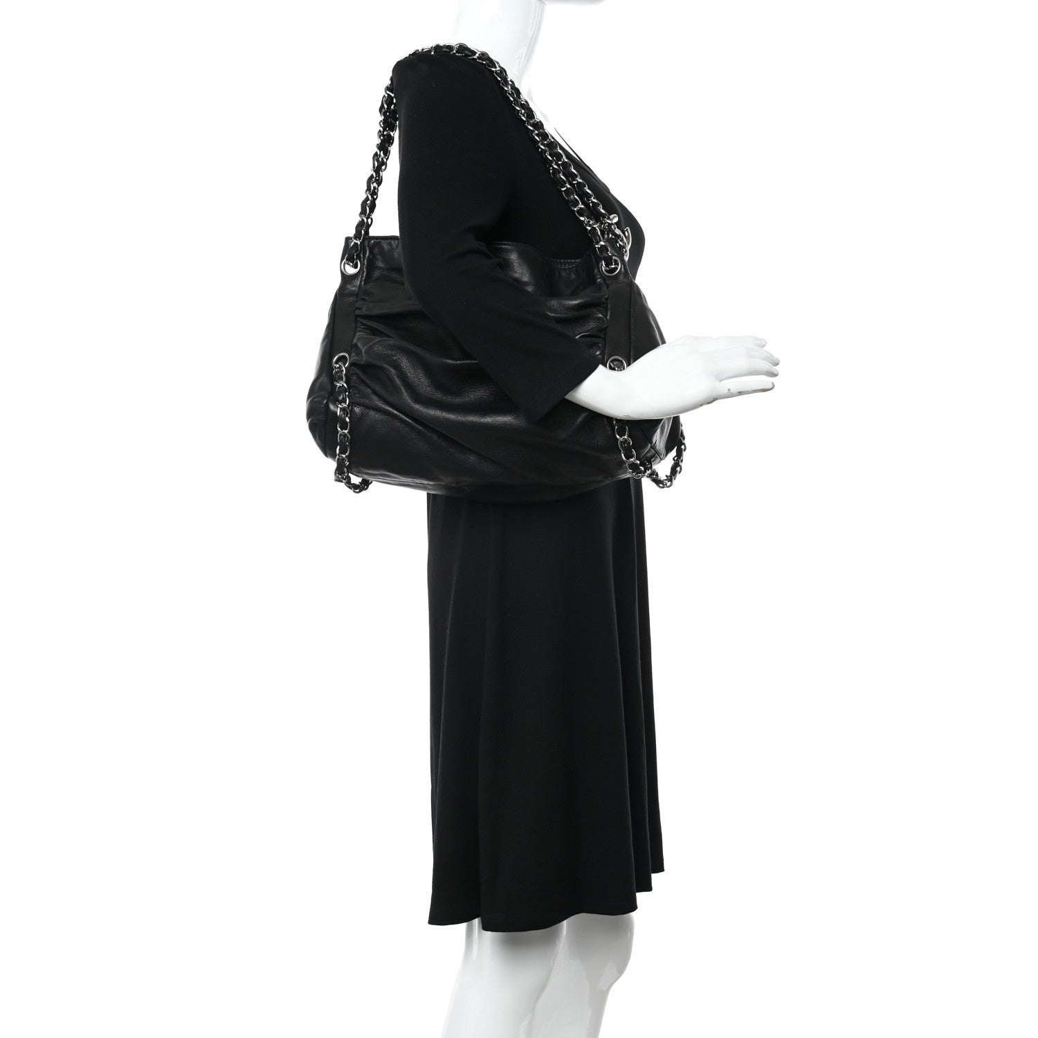 Chanel Lambskin Large Sharpei Shoulder Bag Black 2 of 11