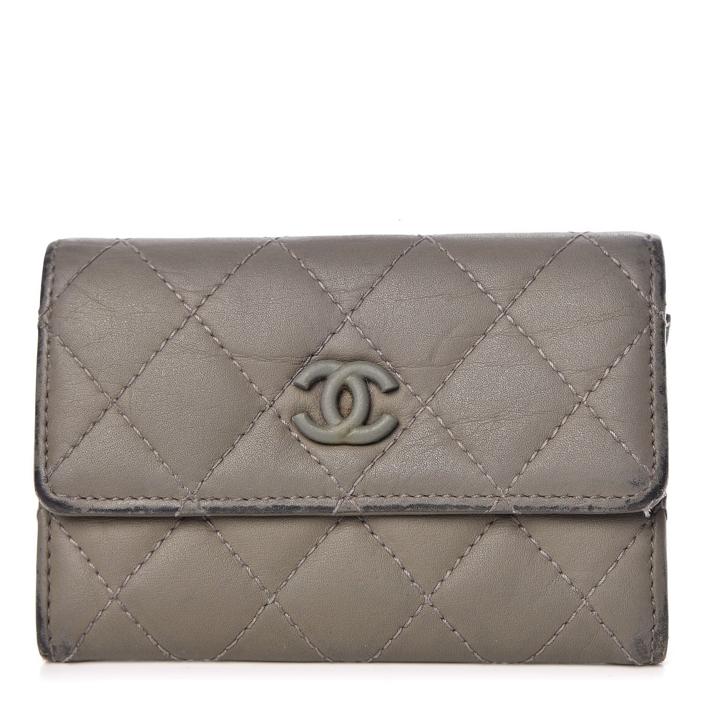 Lambskin Quilted CC Card Holder Green
