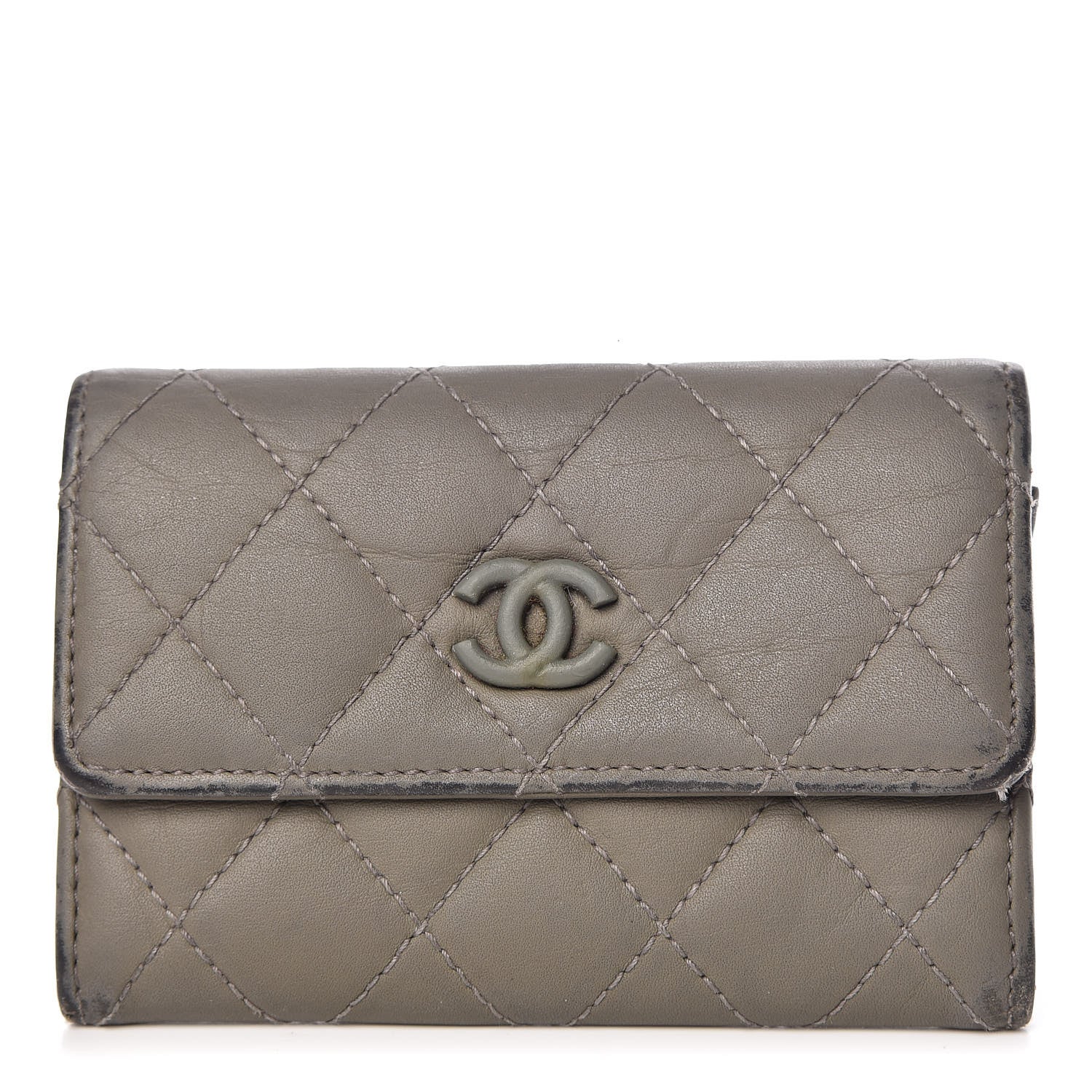 Chanel Lambskin Quilted CC Card Holder Green 1 of 16