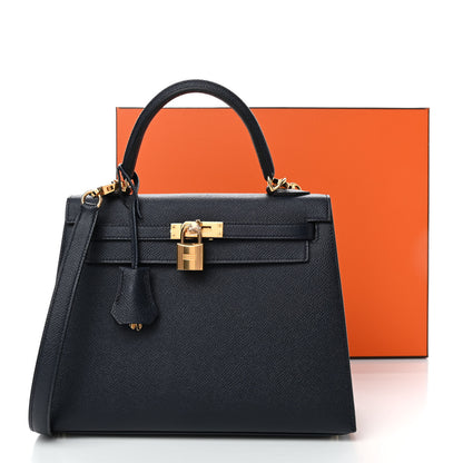 Hermes Epsom Kelly Sellier 25 Bleu Indigo 10 of 10