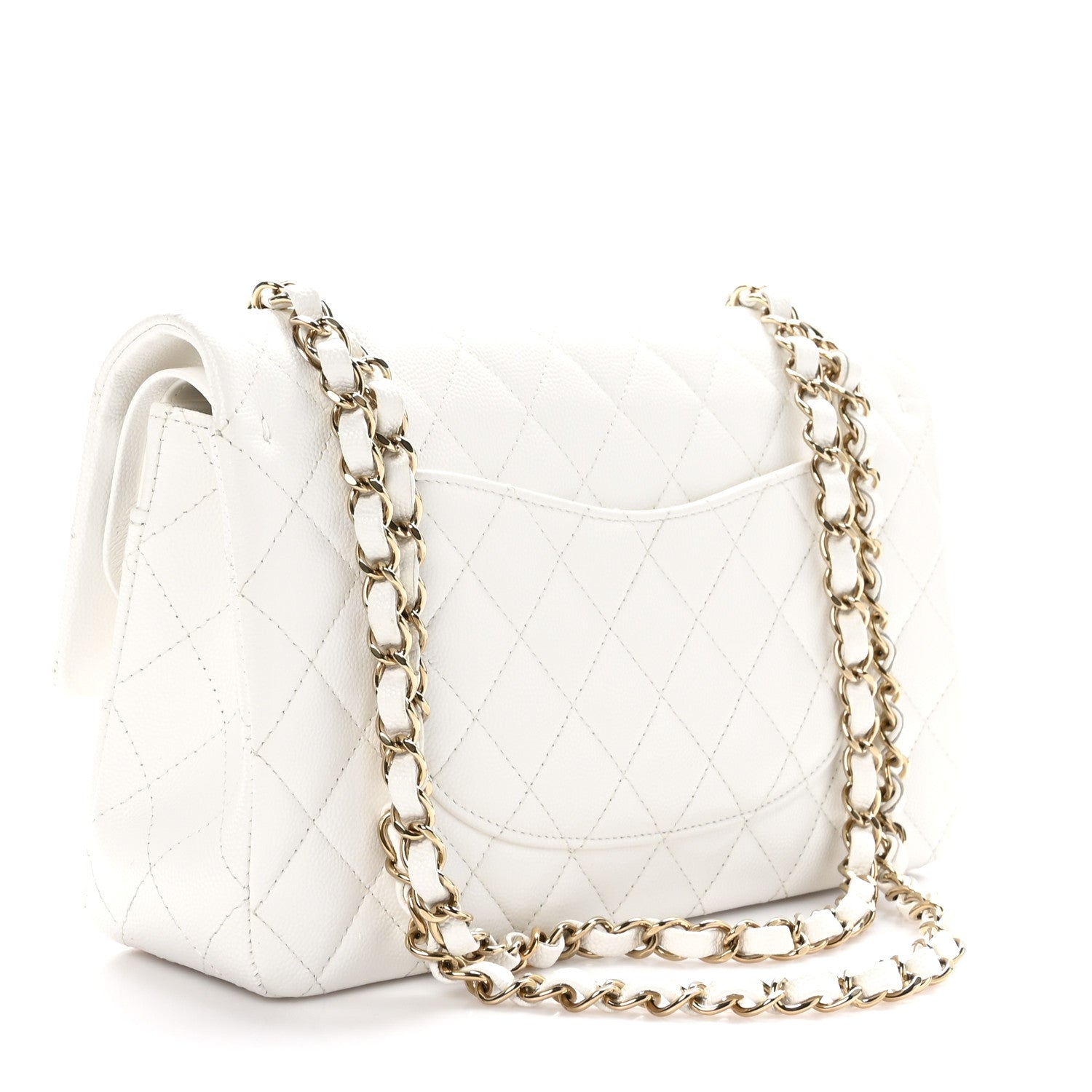 Chanel Caviar Quilted Medium Double Flap White 3 of 11