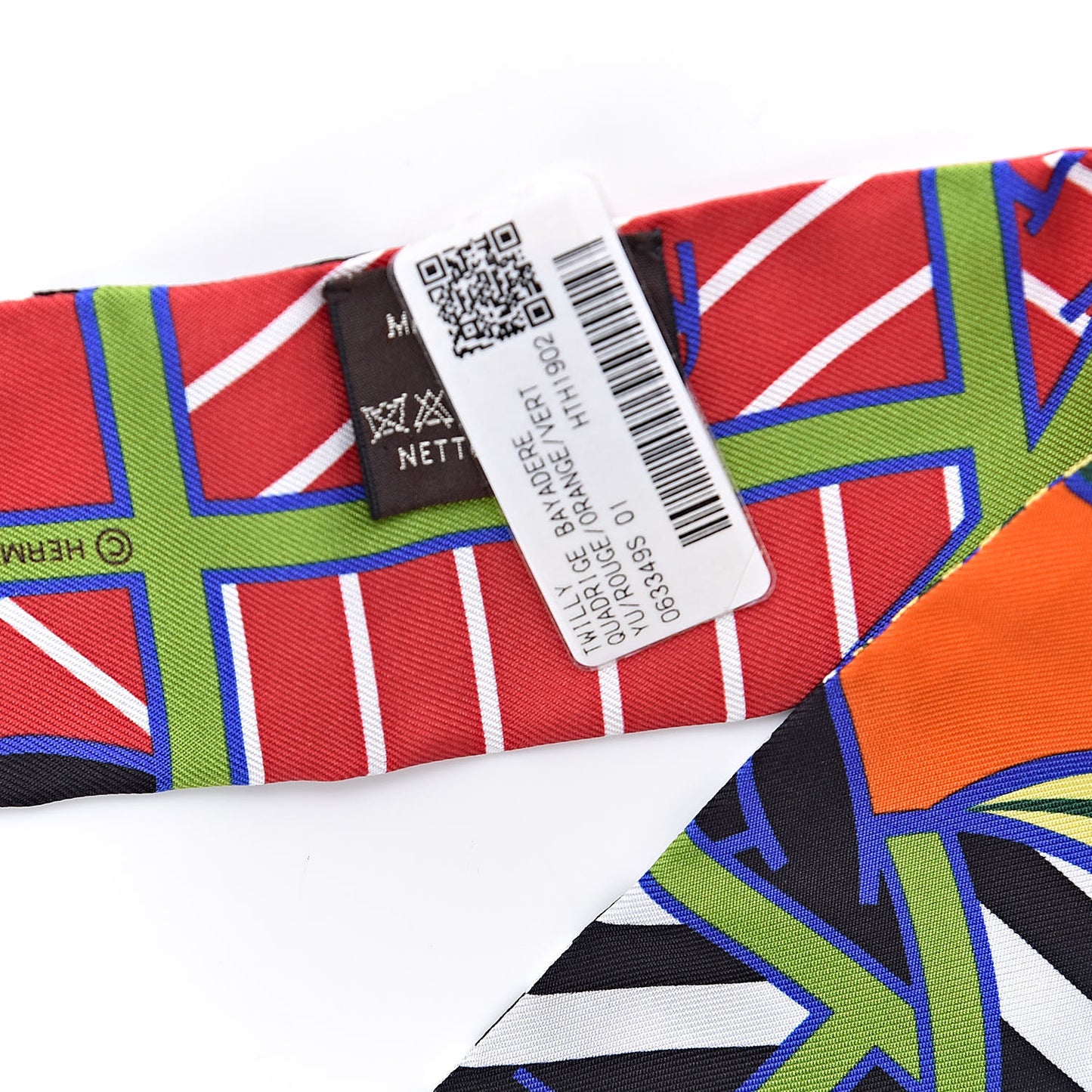 Silk Quadrige Twilly Rouge Orange Vert