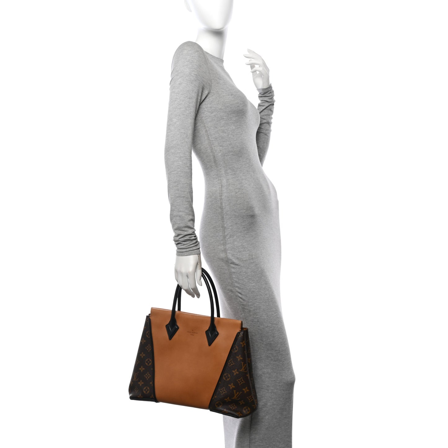 Monogram Cuir Orfevre Tote W PM Noisette