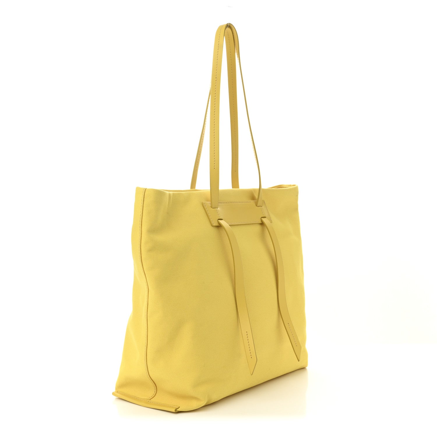 Miu Miu Canvas Calfskin Shopping Tote Yellow 3 of 10