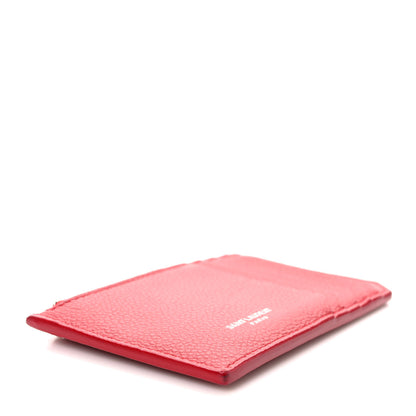 Saint Laurent Grained Calfskin 5 Fragments Zip Pouch Card Holder New Red 4 of 8