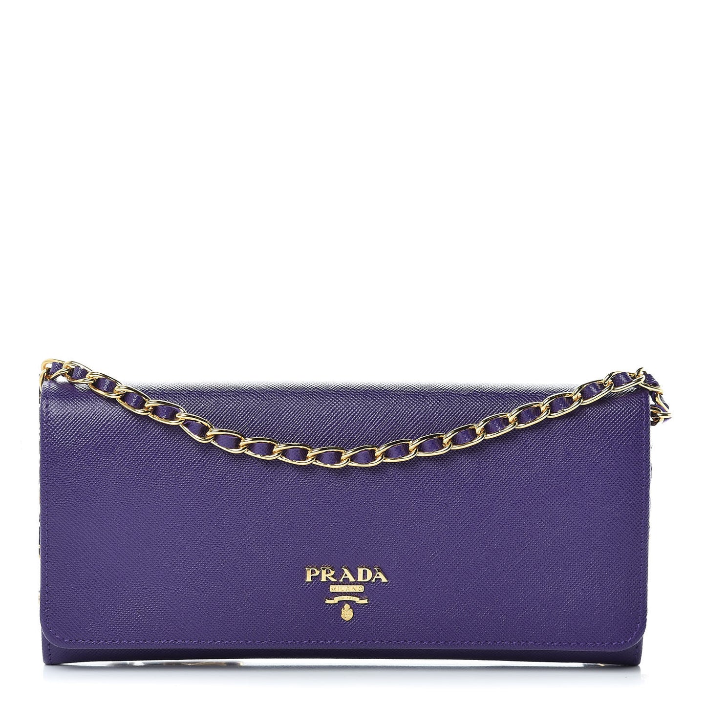 Saffiano Metal Oro Chain Wallet Viola