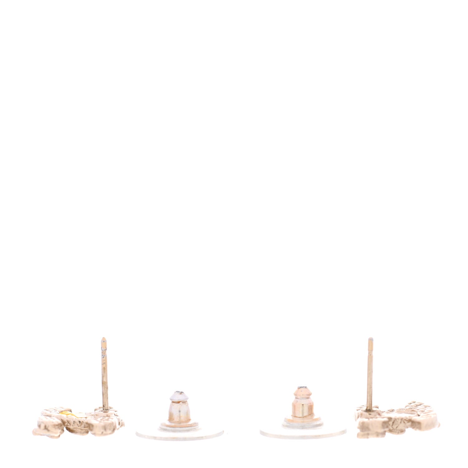 Chanel Crystal CC Star Earrings Gold 3 of 5