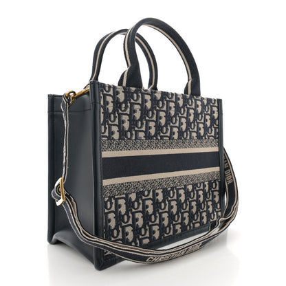 Christian Dior Oblique Calfskin Small Book Tote With Strap Blue Multicolor 3 of 11