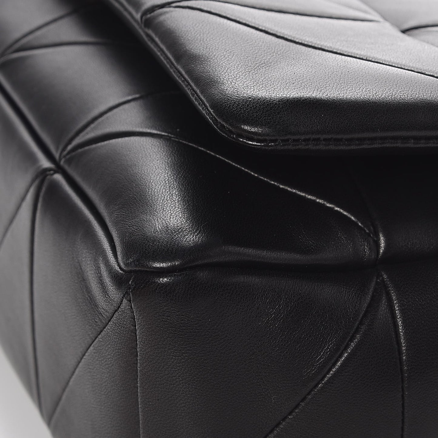 Lambskin Patchwork Monogram Large Jamie Black