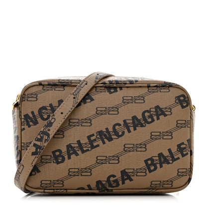 Balenciaga Coated Canvas BB Monogram Allover Logo Small Camera Bag Beige Brown Black 1 of 10
