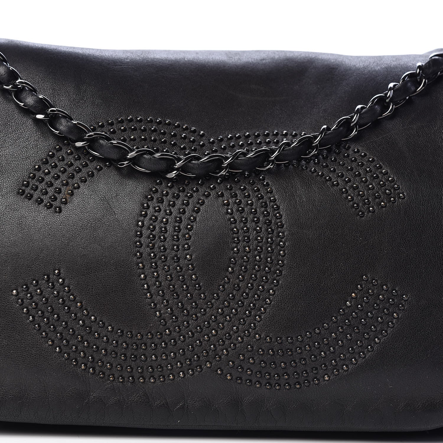 Chanel Lambskin Studded Accordion CC Flap Black 14 of 15