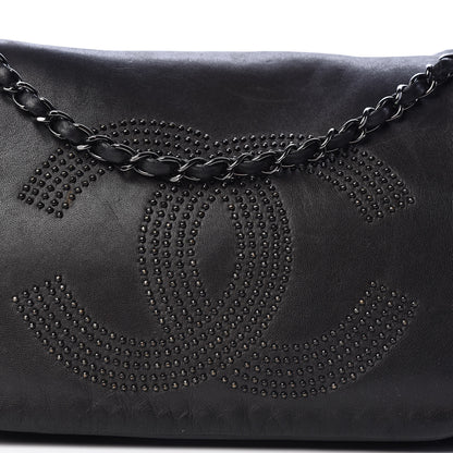 Chanel Lambskin Studded Accordion CC Flap Black 14 of 15