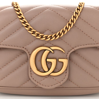 Gucci Calfskin Matelasse Super Mini GG Marmont Shoulder Bag Porcelain Rose 8 of 11