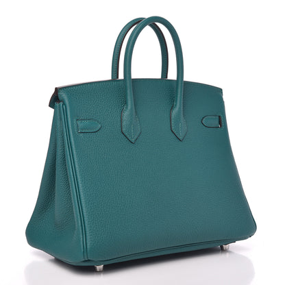 Hermes Togo Verso Birkin 25 Vert Bosphore Bleu Ocean 3 of 8