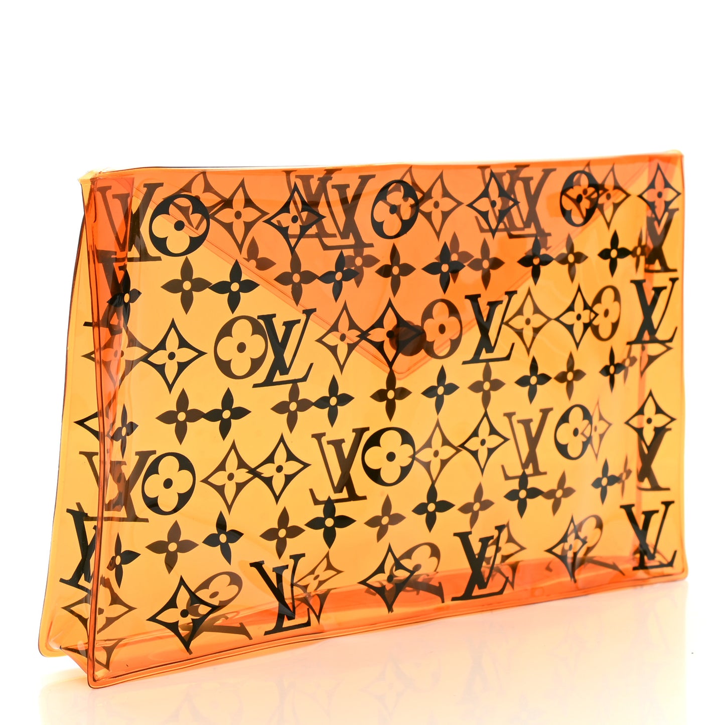 PVC Monogram Printed Envelope Pouch Orange